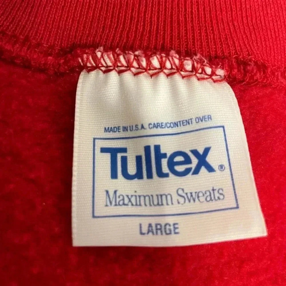 Vintage Tultex American Eagle Applique Crewneck Sweatshirt Red Size Large - Picture 4 of 4